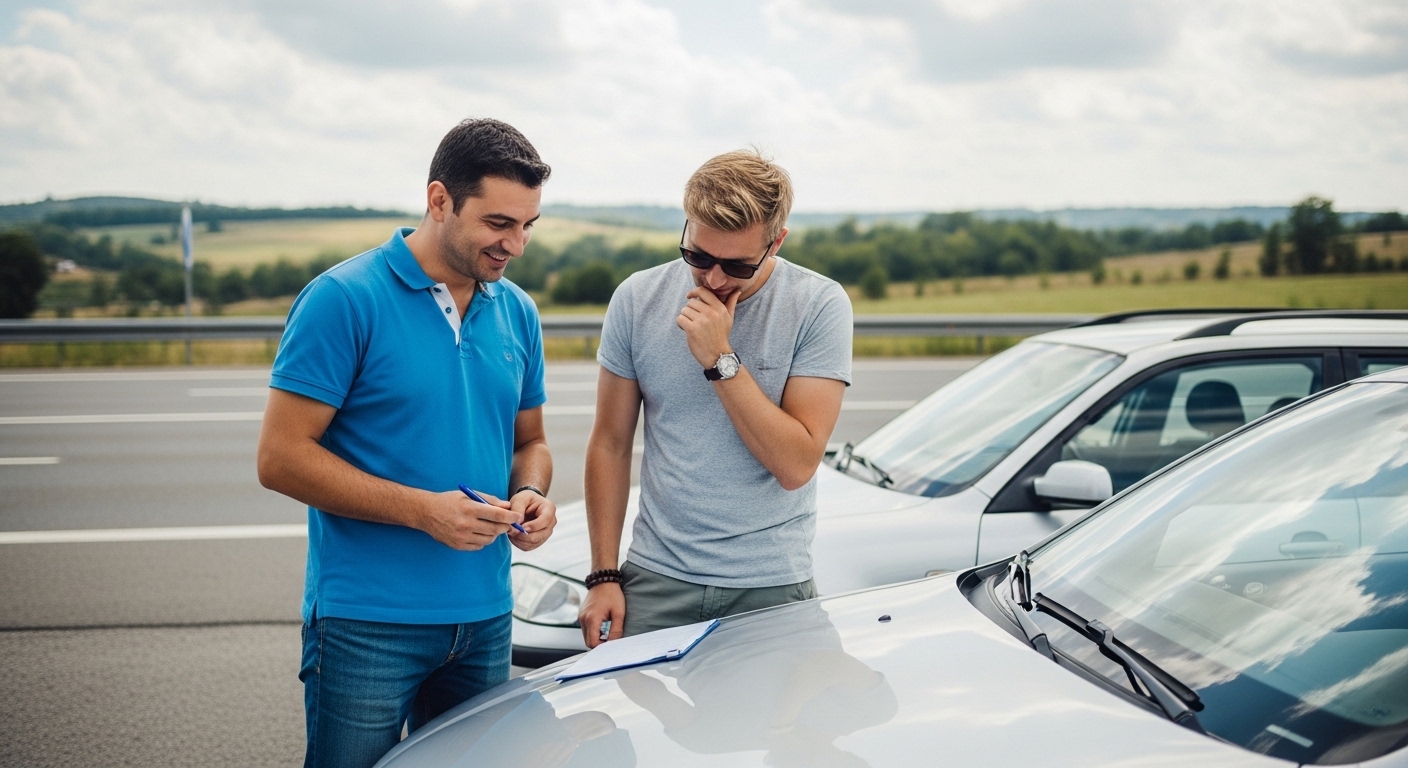 Accident cu șofer străin — completare amiabila